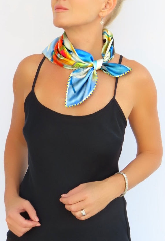 premium-silk scarf original contemporary art Olga McNamara large paintings for modern interiors